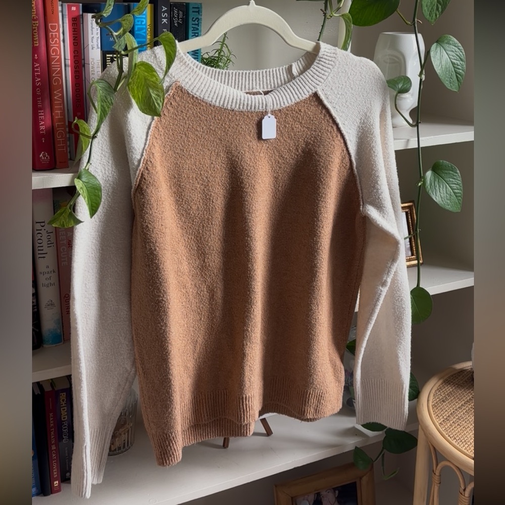 Tan and Cream Sweater